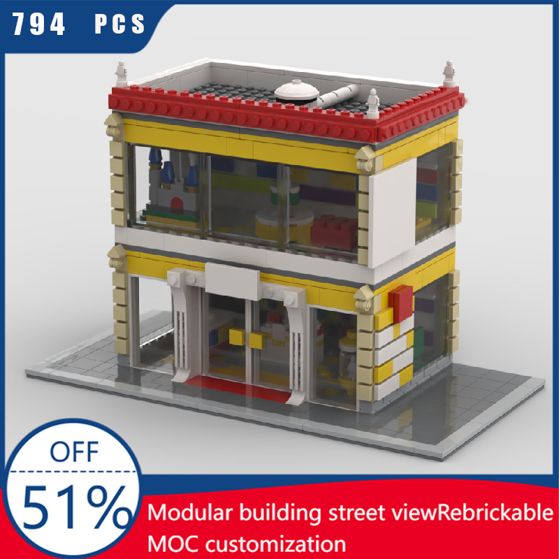 Kids Toys In Store - 794개 조각 MOC 창의적인 도시 거리