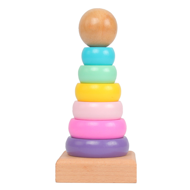 Kids Toys 2 Year Old - 어린이 레인보우 타워 페럴 나무 장난감