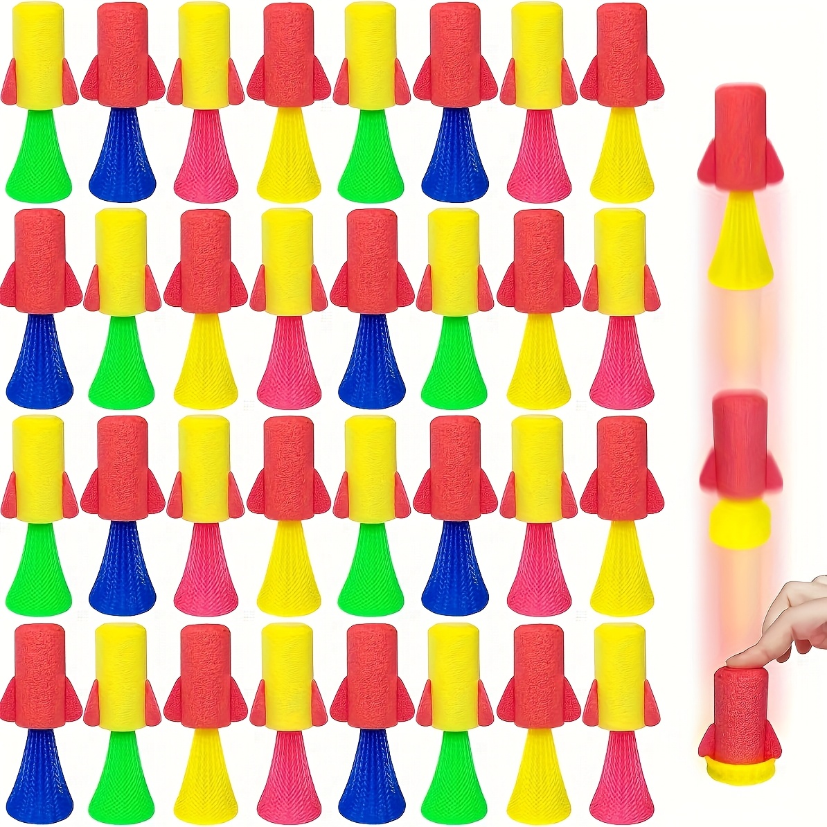Kids Toys Jumping Poppers - 12/24개 점핑 스프링 로켓 발사기 장난감