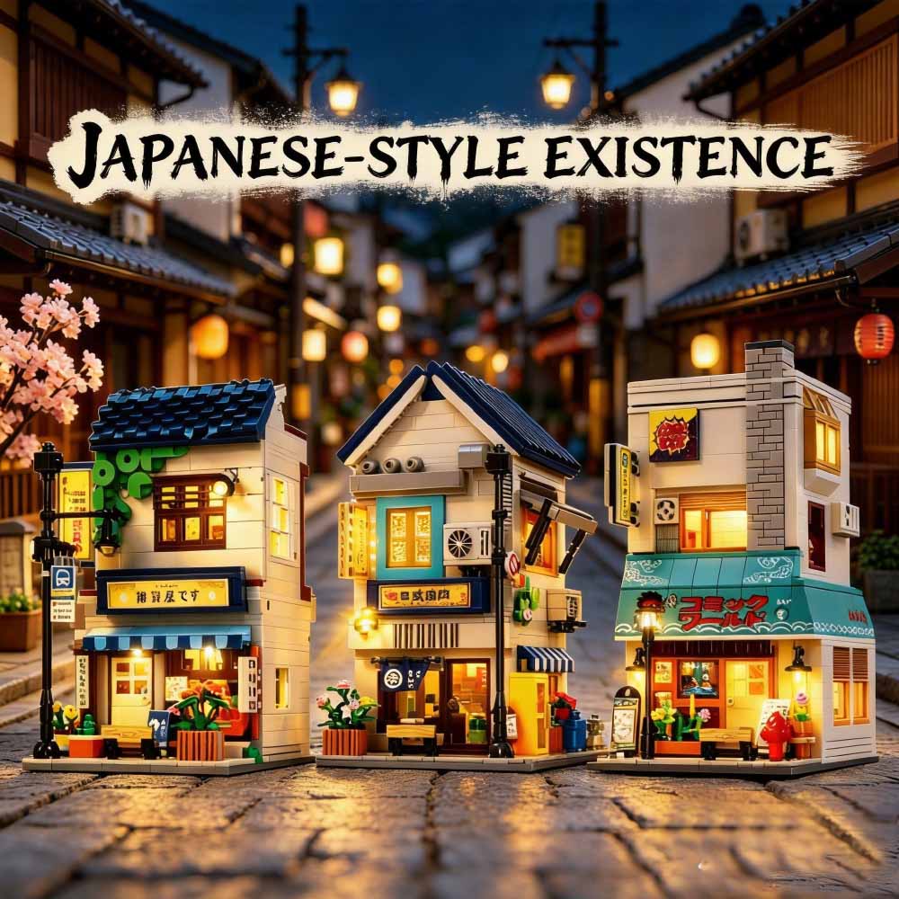 Kids Toys In Store - 서점 빌딩 블록 일본 거리 풍경