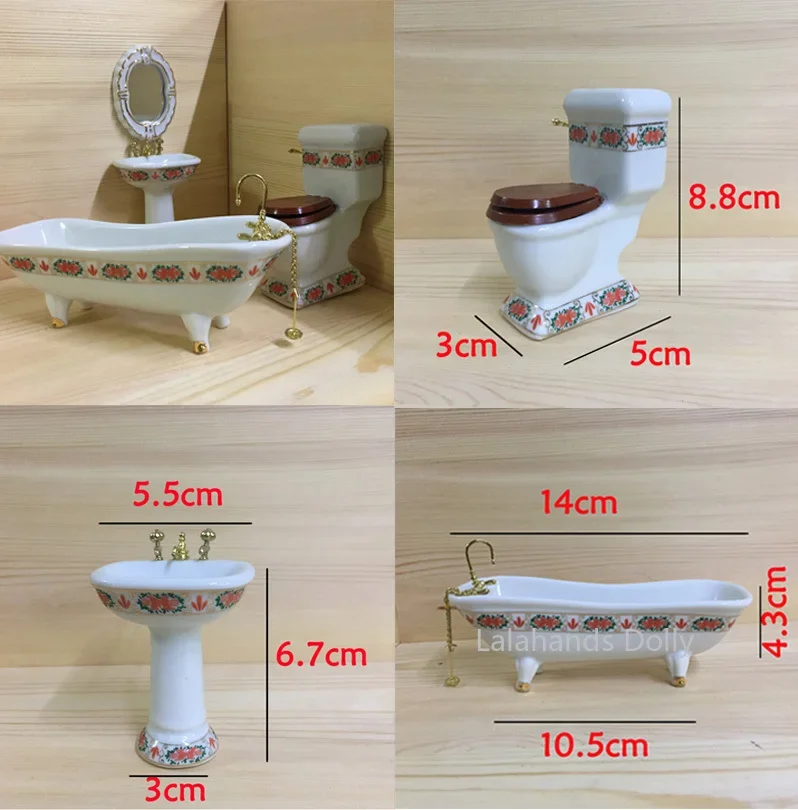 Dollhouse Furniture Set - 4 개/대 인형 집 미니 욕실