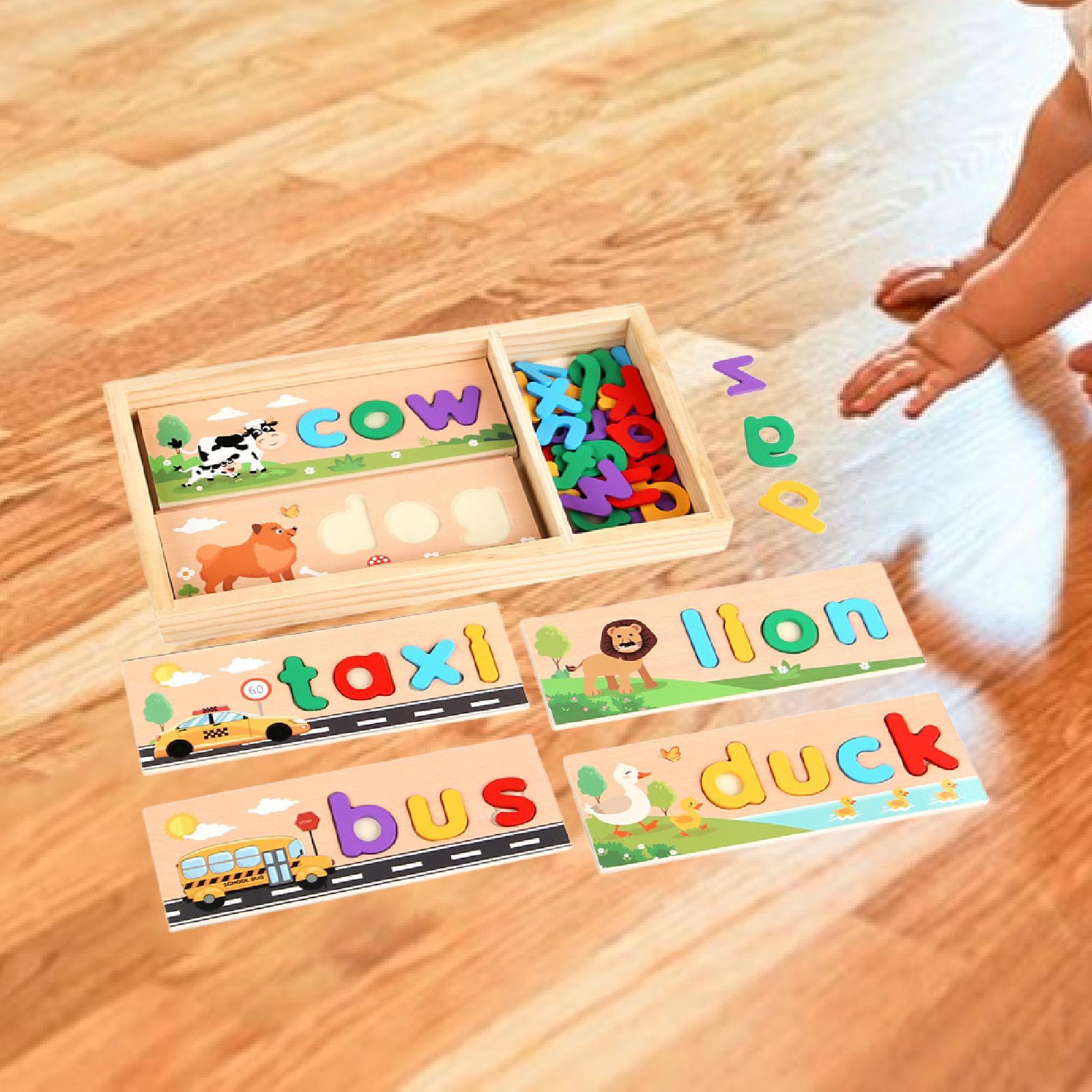 나무로 만든 스펠 학습 장난감, 수납함 포함, 클래식  - Kids Toys 2 Year Old 리뷰 및 가격