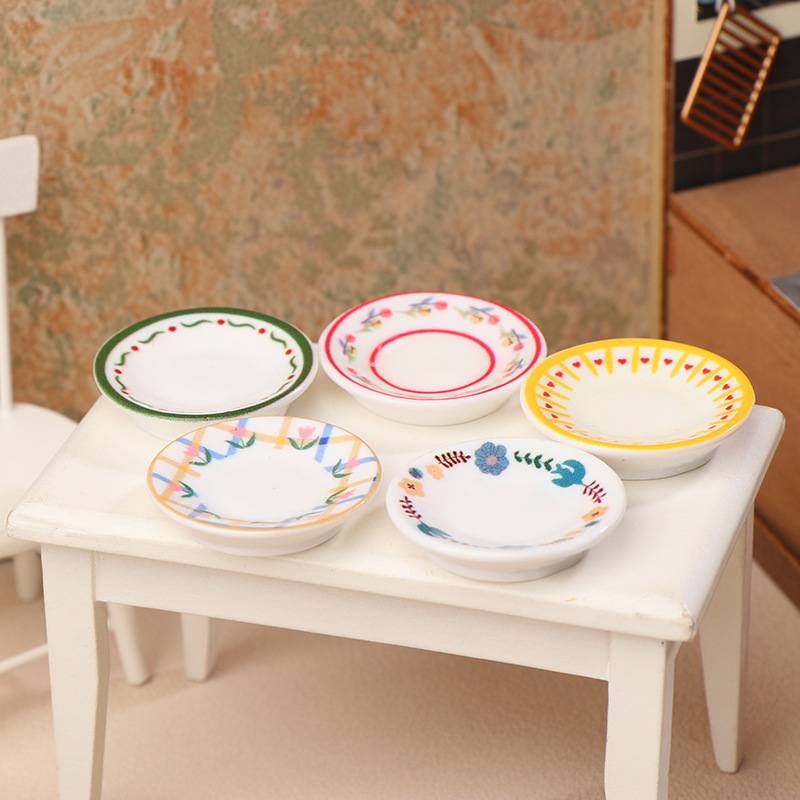 5Pcs 1/12 인형 집 미니 접시 요리 모델 인형  - Dollhouse Furniture Set 리뷰 및 가격