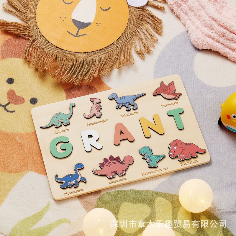 나무 공룡 이름 퍼즐 보드 손잡이가 있는 교육용 장난감 - Kids Toys Names 리뷰 및 가격