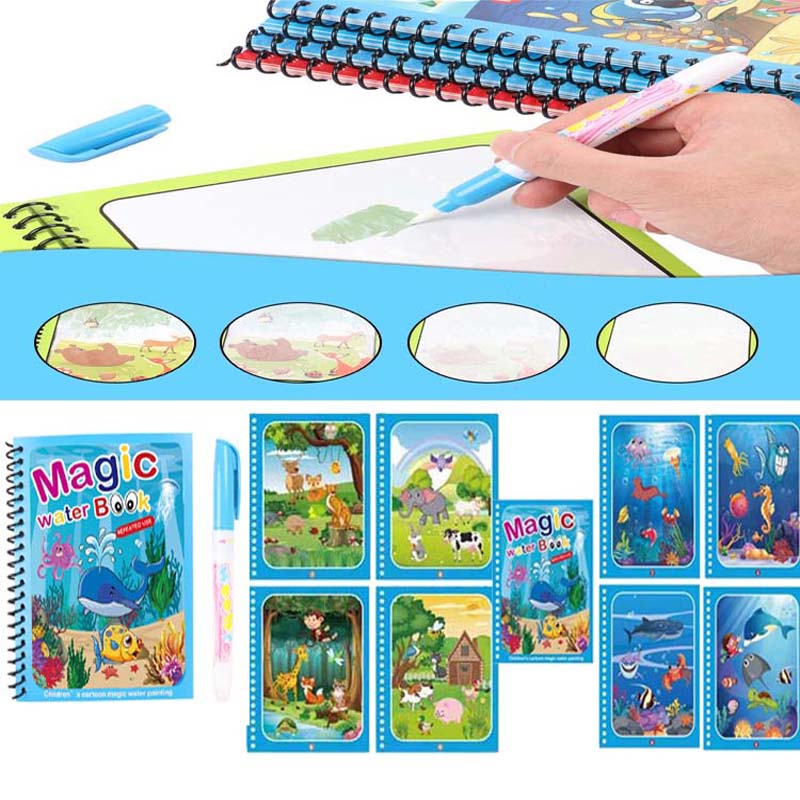 뜨거운 판매 재사용 가능한 마법의 물 그리기 색칠하기  - Kids Toys Drawing 리뷰 및 가격