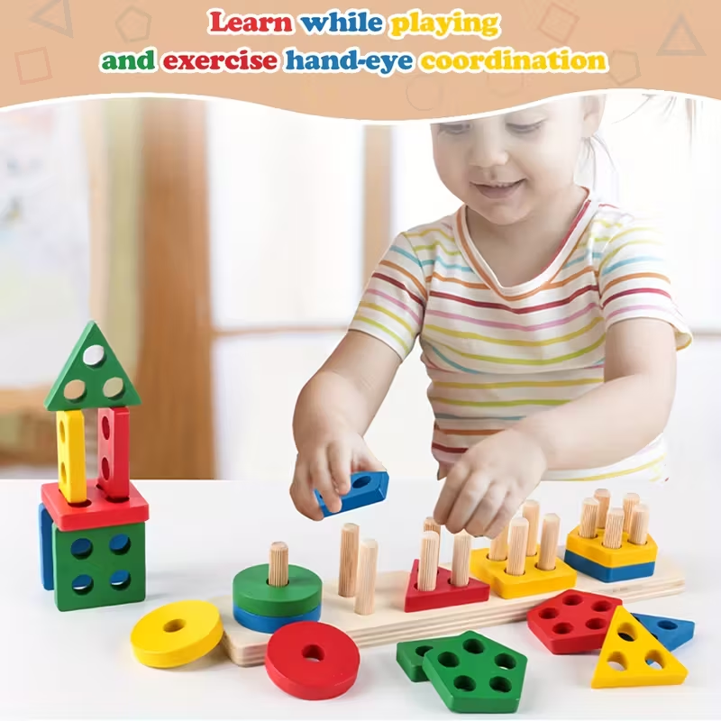 몬테소리 나무 게임 아기 장난감 퍼즐 기하학 교육 게임 - Kids Toys 2 Year Old 리뷰 및 가격
