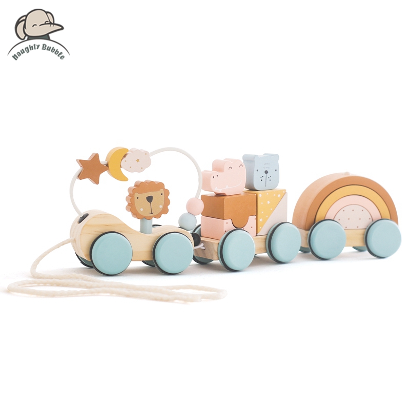 나무 몬테소리 장난감 동물 블록 기차 빌딩 블록 쌓기  - Kids Toys 2 Year Old 리뷰 및 가격
