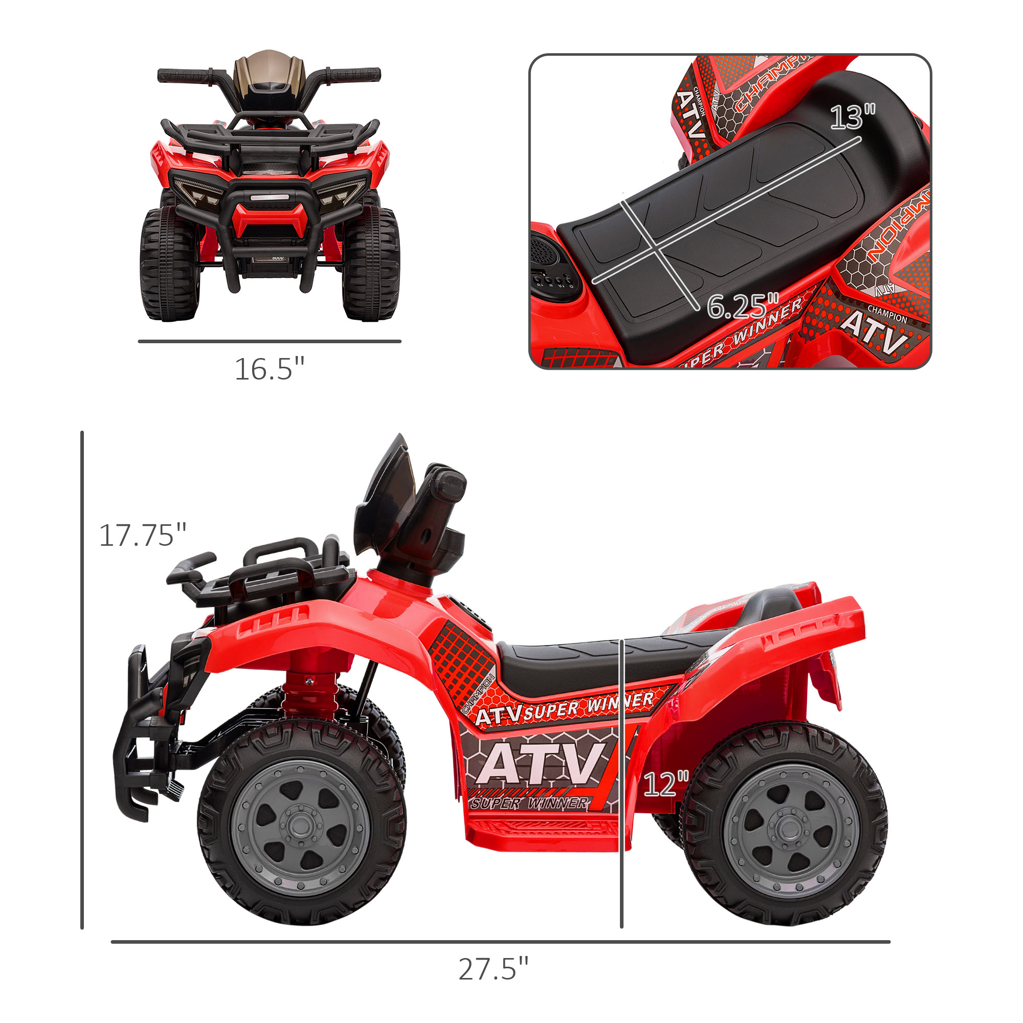 어린이용 6V 배터리 구동식 사륜 ATV 장난감 자동차 - Kids Toys Quad 리뷰 및 가격