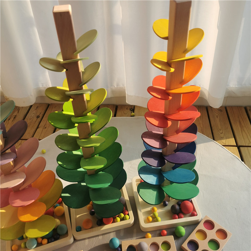 고품질 무지개 음악 나무 꽃잎 조립 및 대리석 런 볼  - Kids Toys Quality 리뷰 및 가격