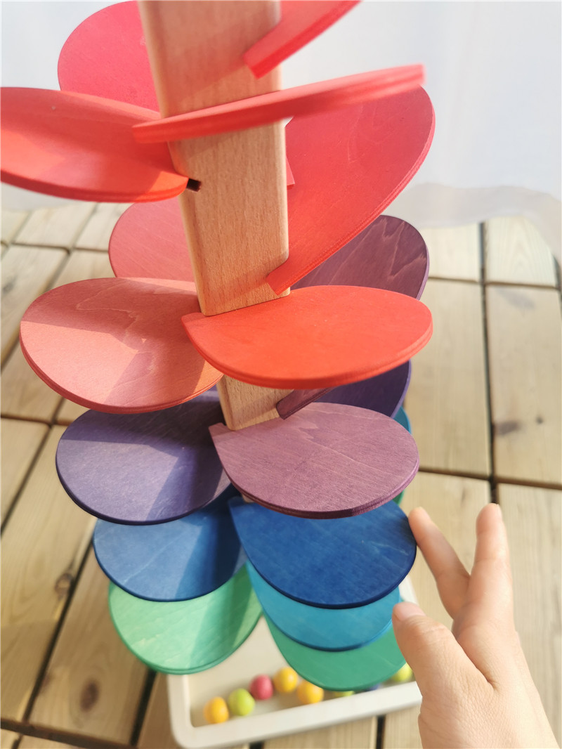 고품질 무지개 음악 나무 꽃잎 조립 및 대리석 런 볼  - Kids Toys Quality 리뷰 및 가격