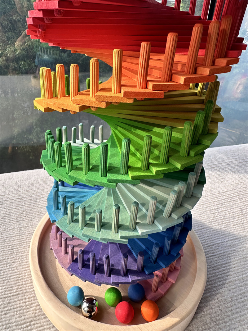 고품질 무지개 음악 나무 꽃잎 조립 및 대리석 런 볼  - Kids Toys Quality 리뷰 및 가격